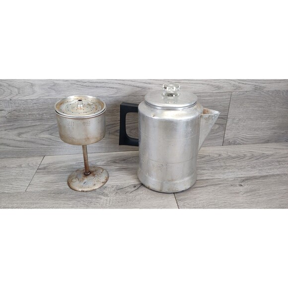 Vtg  Comet The Popular Aluminum 5 - 9 Cup Percolator Stovetop Coffee Maker - Picture 7 of 11